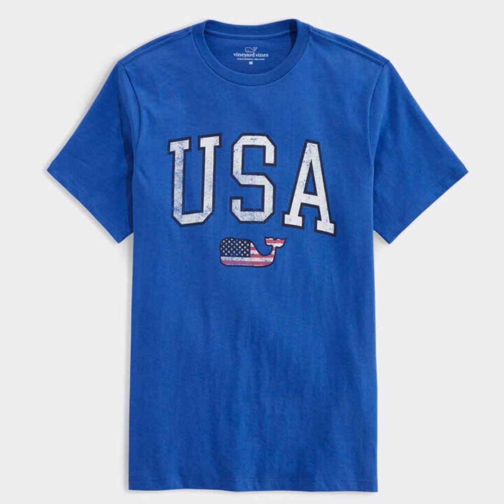 Vineyard Vines Men’s Short Sleeve T-Shirt, USA Tee Size Small Cotton Shirt